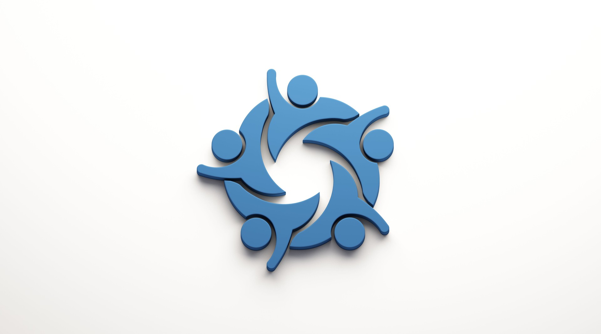 Teamwork People Logo. Five Persons. 3D Render Illustration